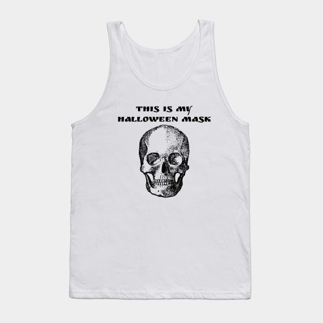 Skull Skeleton Halloween Mask, Halloween Costume Tank Top by Style Conscious